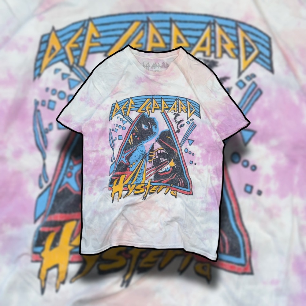 Def Leppard Hysteria Tie Dye Band T-Shirt Size L